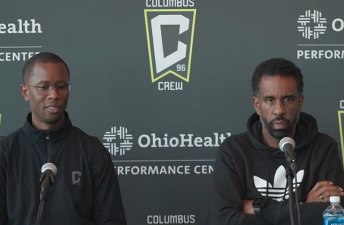 Columbus Crew general manager Issa Tall and manager Wilfried Nancy