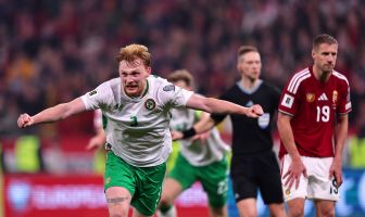 Liam Scales of Republic of Ireland celebrates