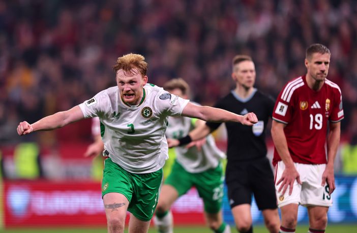 Liam Scales of Republic of Ireland celebrates