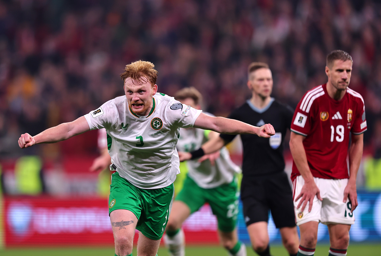 Liam Scales of Republic of Ireland celebrates
