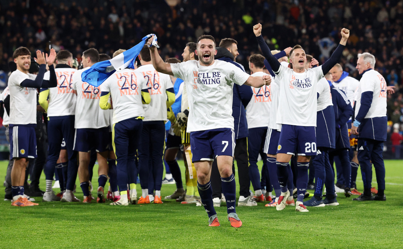John McGinn of Scotland celebrates