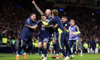 Kenny McLean of Scotland celebrates