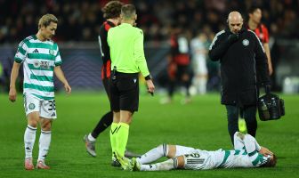 Callum Osmand of Celtic is injured