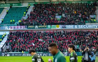 Celtic Fans Collective Protest at Easter Road
