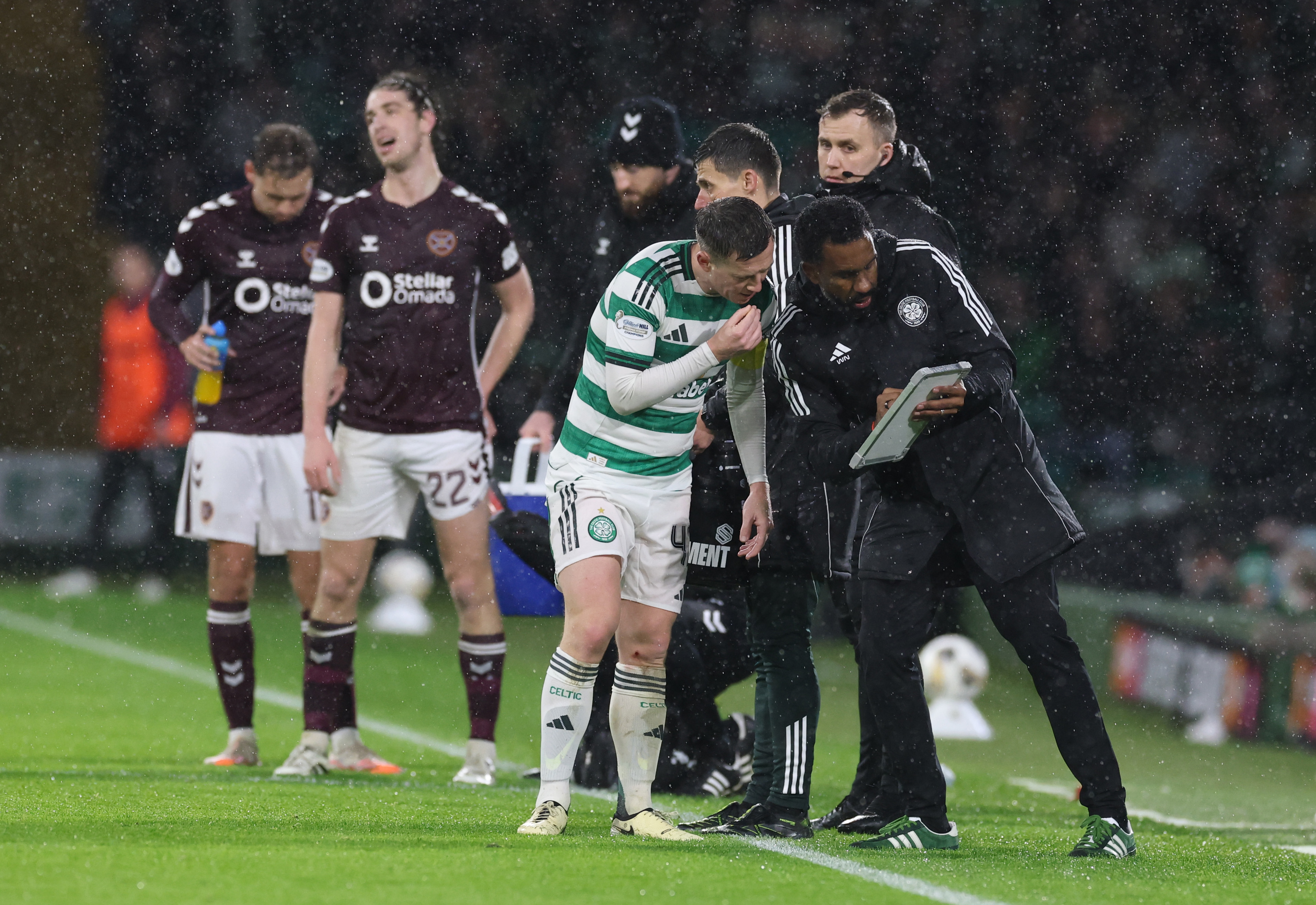 Callum McGregor with Wilfried Nancy