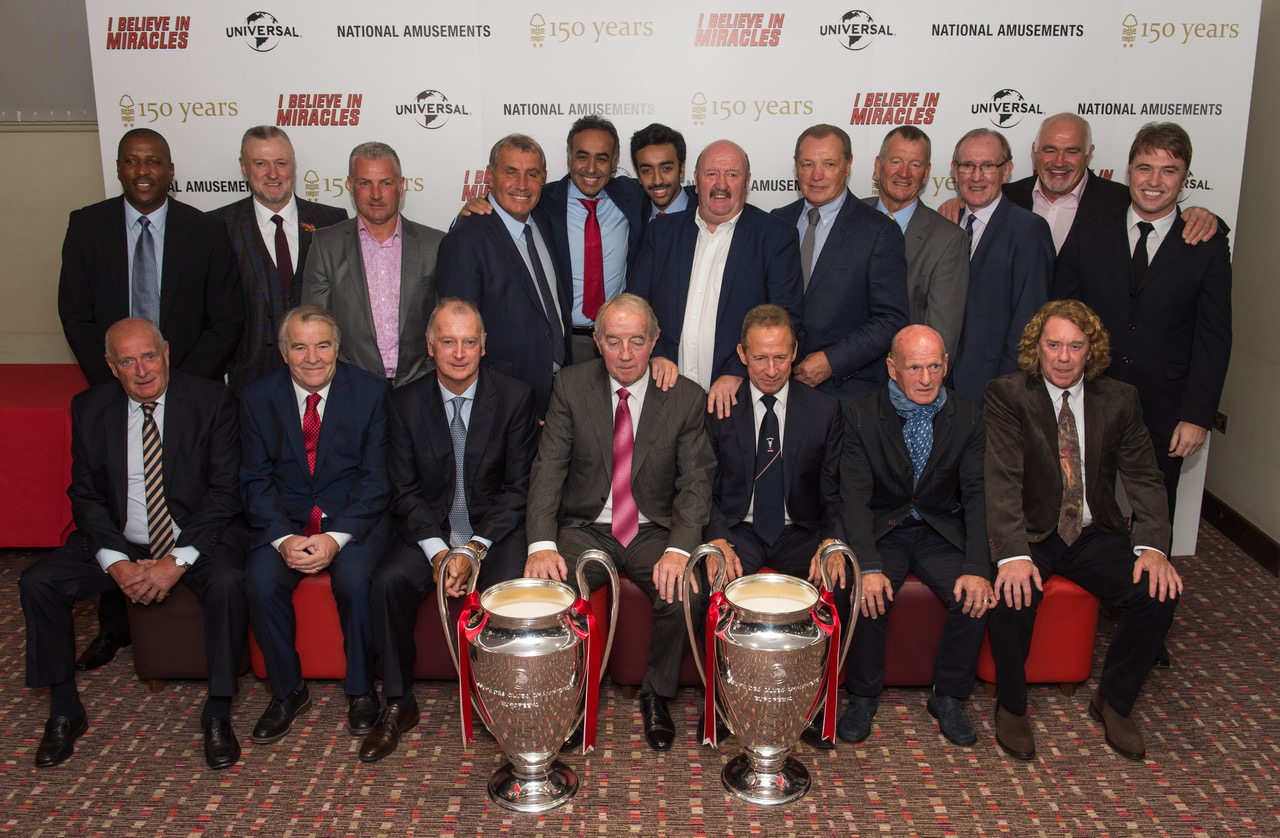 John Robertson with his former European Cup (x2) winning teammates 