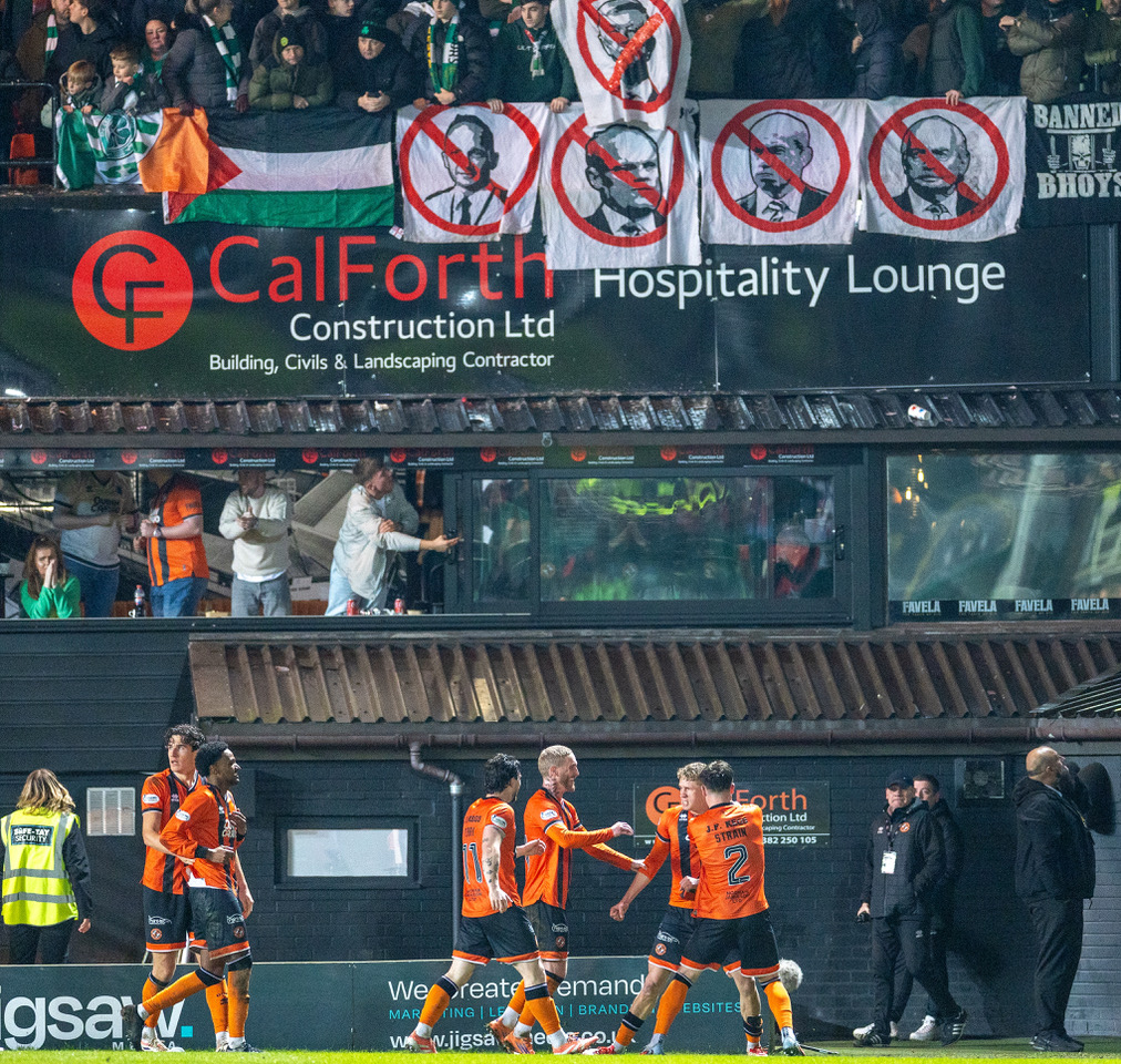 Goal celebrations for home side. 