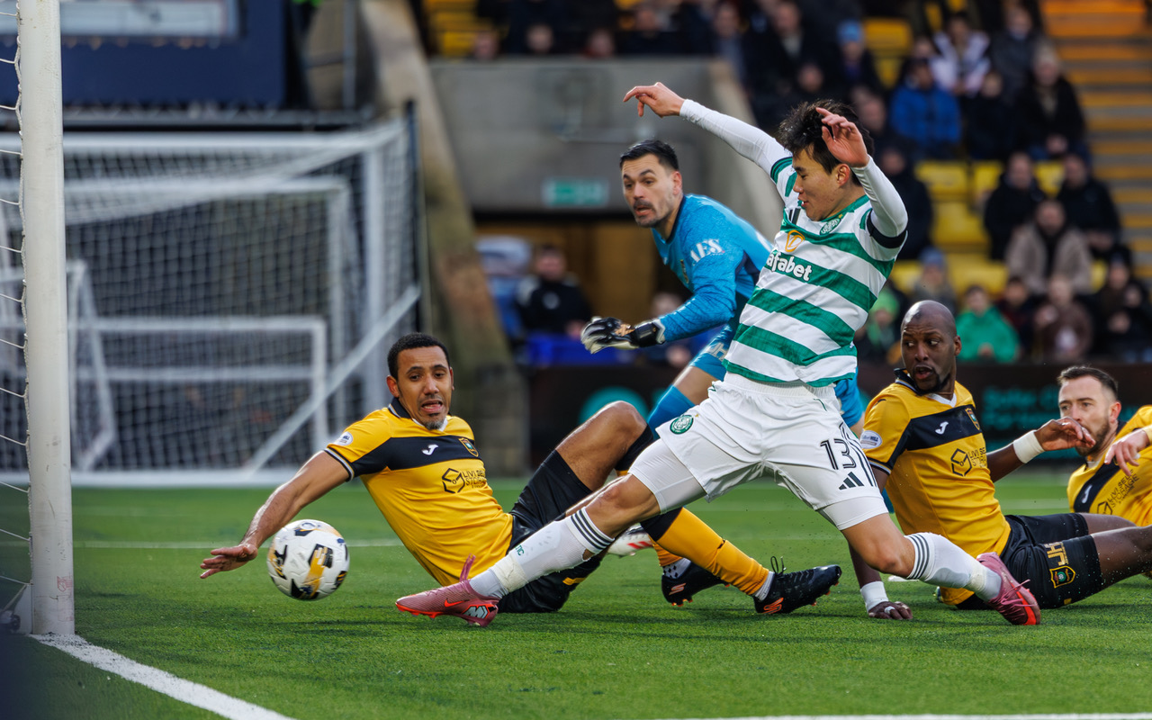 Yang Hyun-Jun of Celtic scoring Celtic's second goal