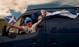 Scotland supporters on the autoroute A1