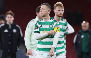 Callum McGregor looks dejected