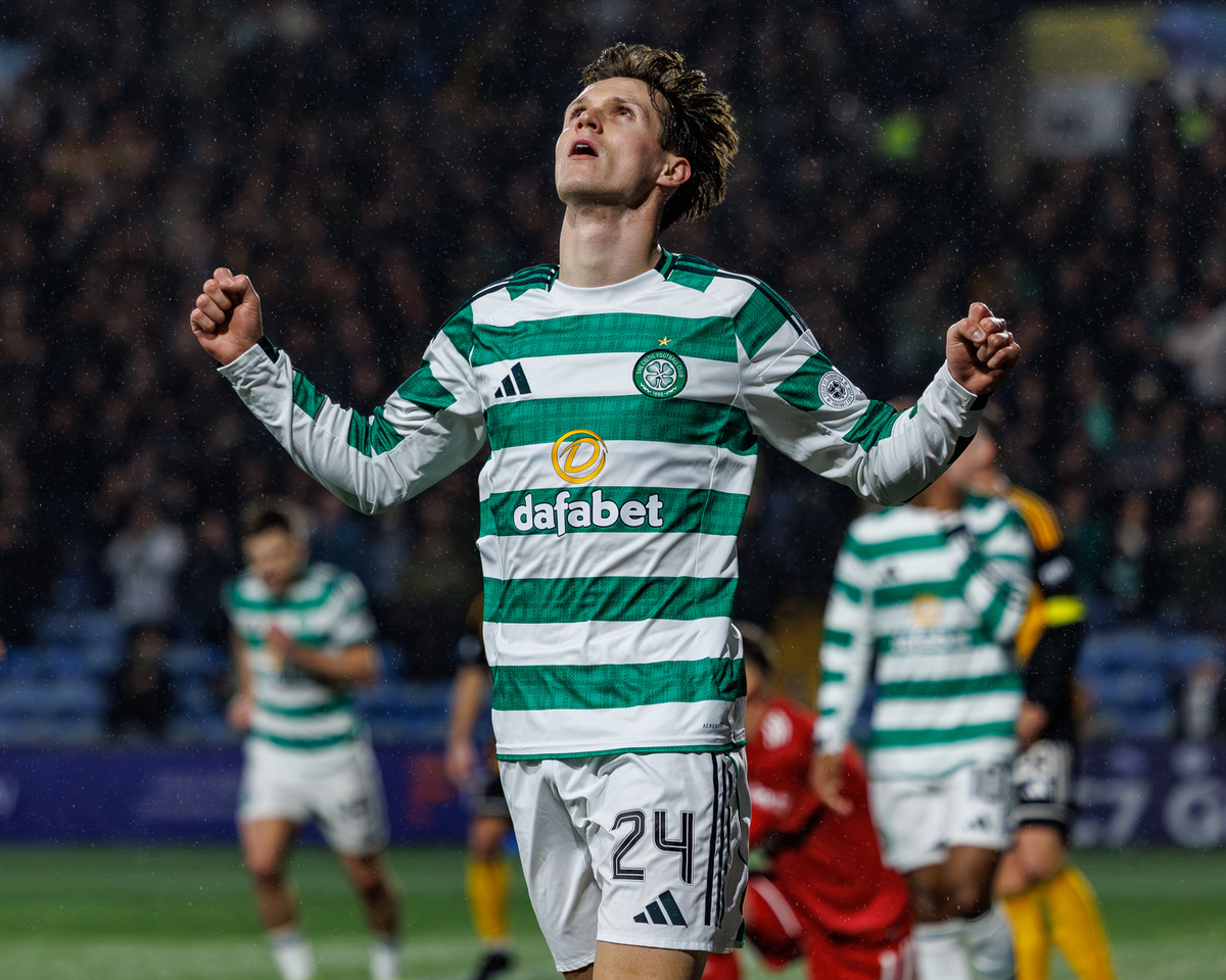 Johnny Kenny of Celtic celebrates