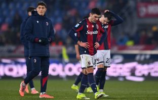 Nicolò Cambiaghi of Bologna FC looks dejected