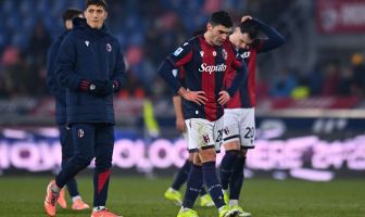Nicolò Cambiaghi of Bologna FC looks dejected