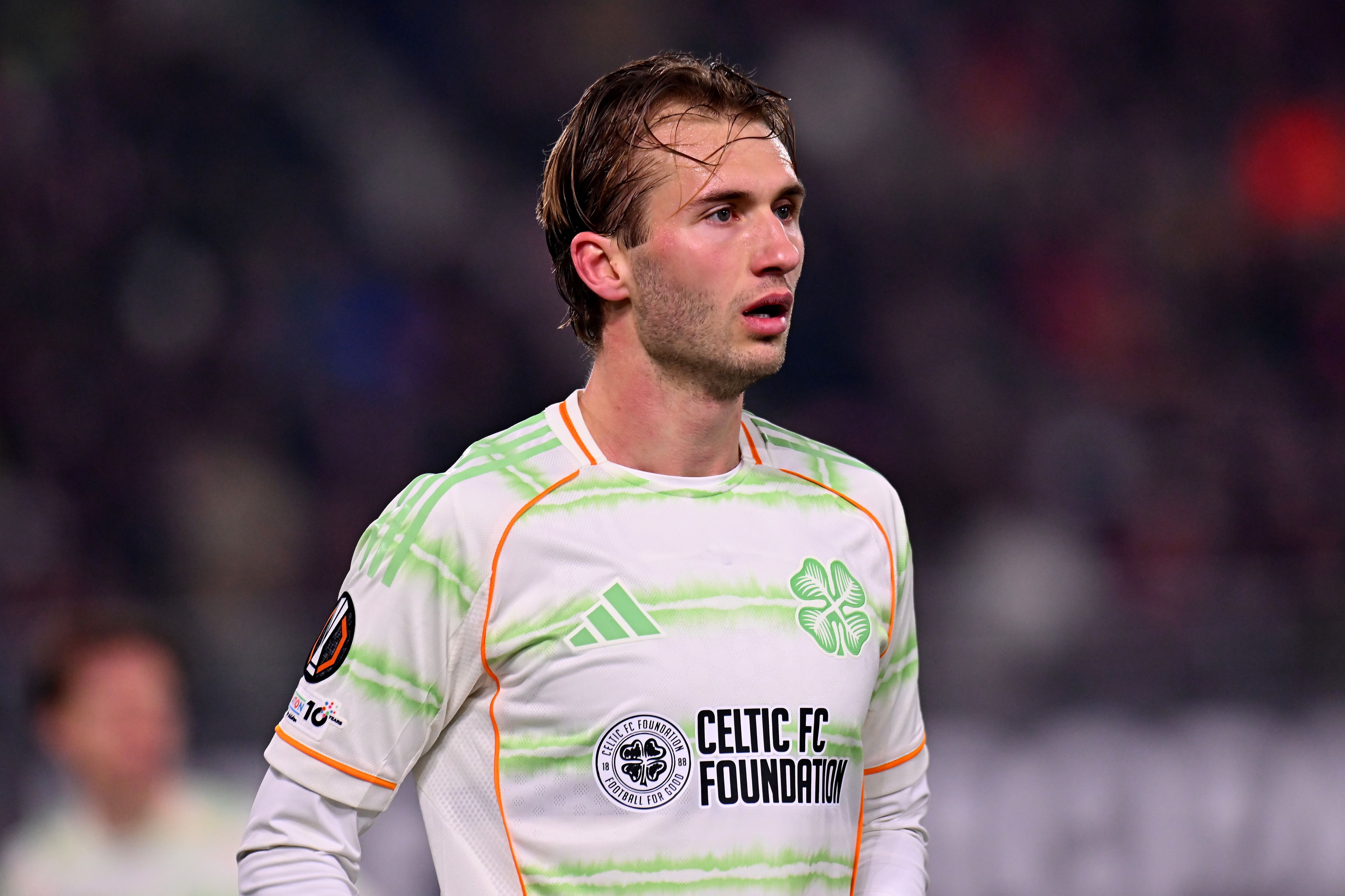 Benjamin Nygren of Celtic FC looks on