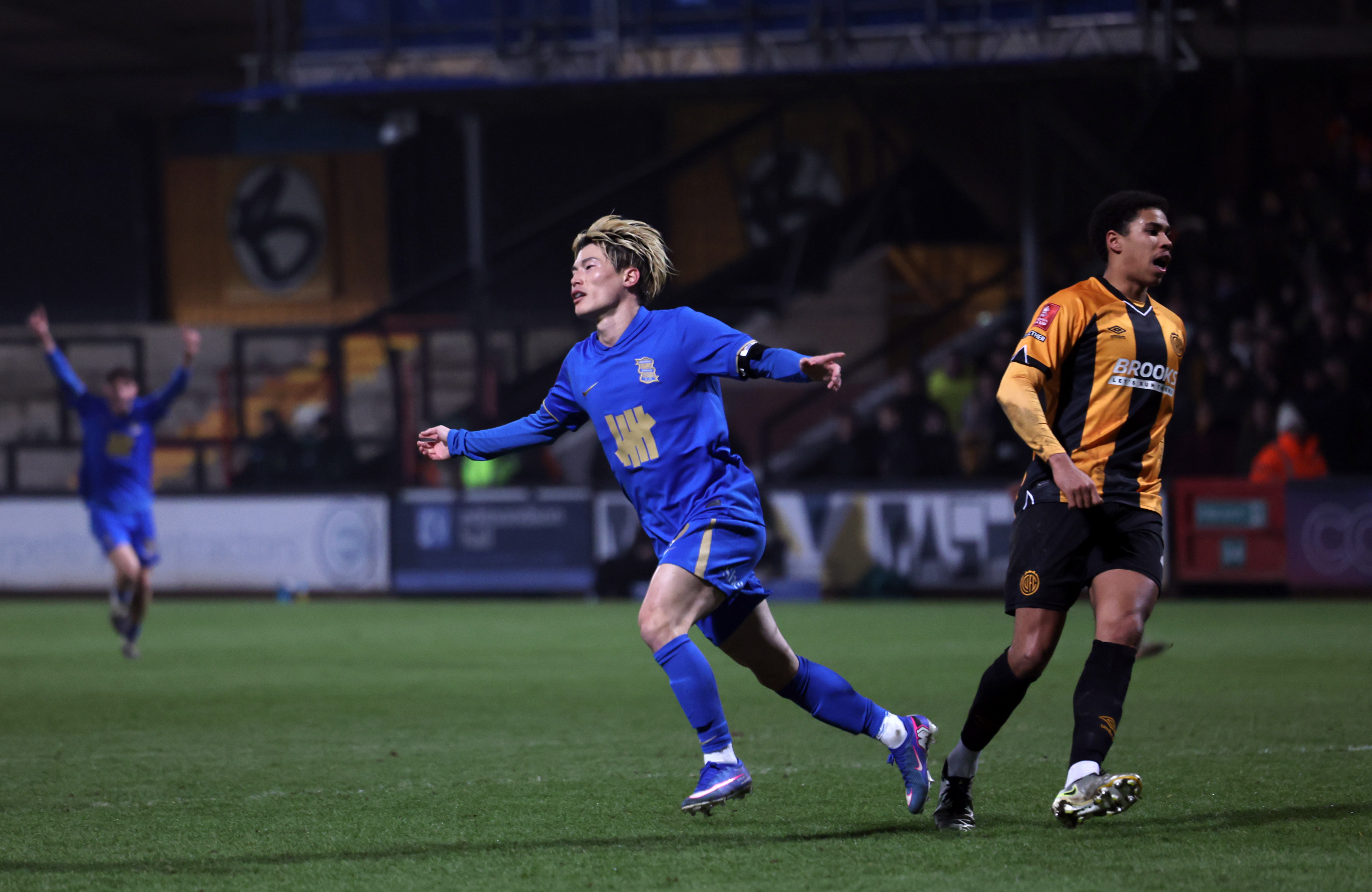 Kyogo Furuhashi celebrates 