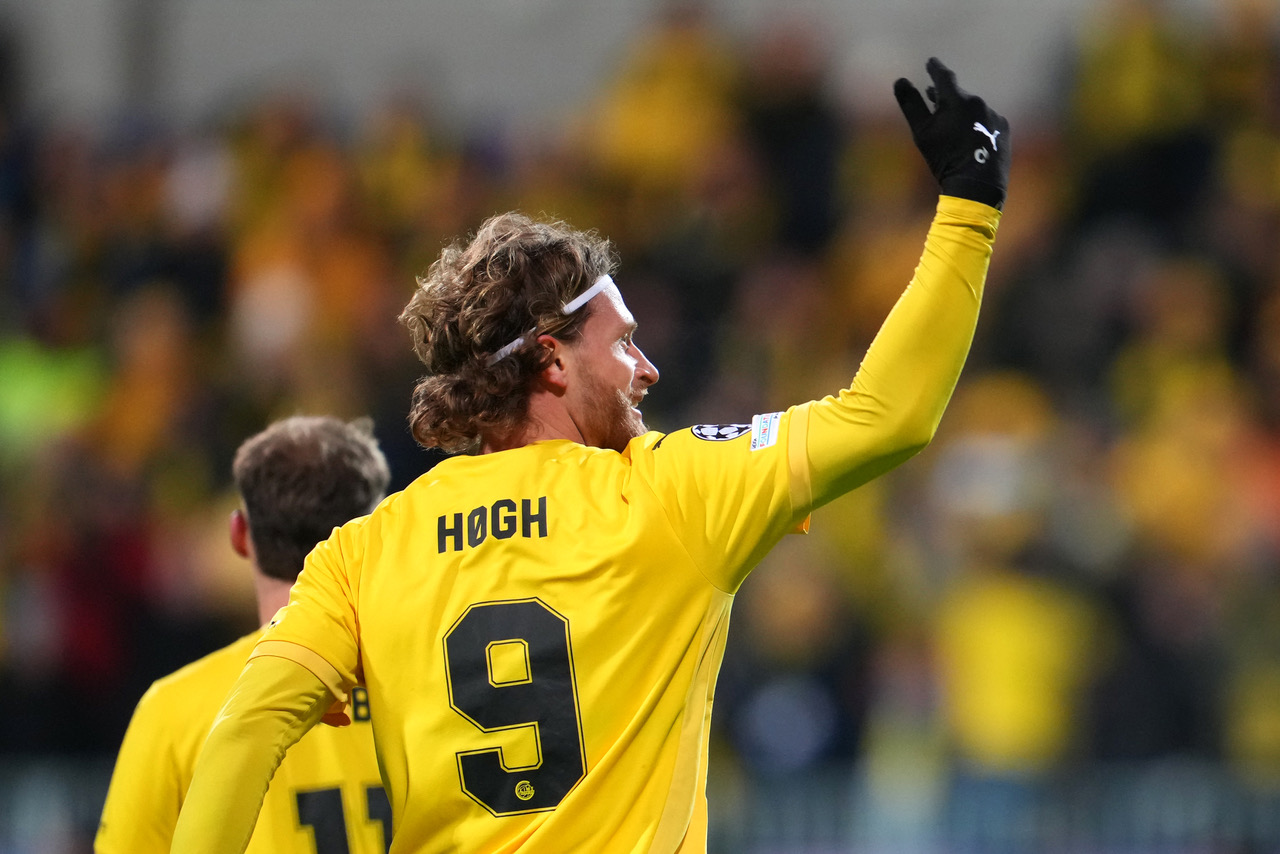 Kasper Hogh of Bodo/Glimt celebrates 