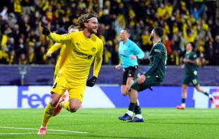 Kasper Hogh of Bodo/Glimt celebrates