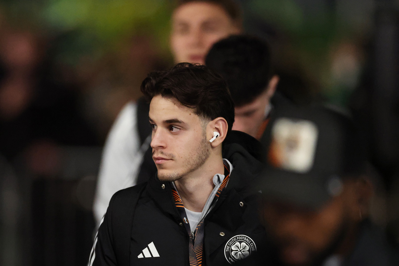 Paulo Bernardo of Celtic arrives at the stadium