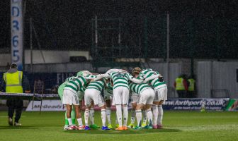Celtic Huddle at Falkirk Stadium