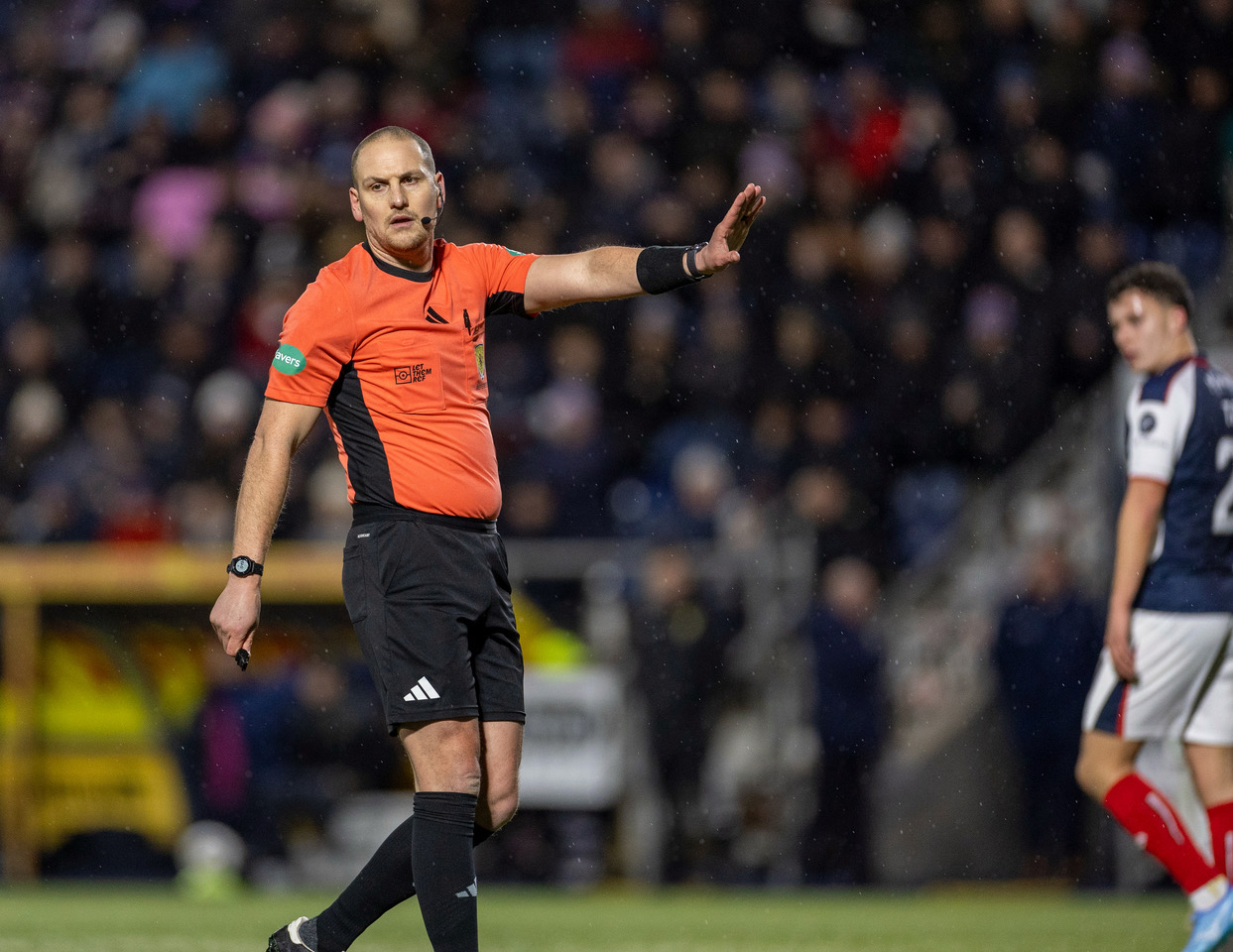 Substitute referee Sean Murdoch during the second half