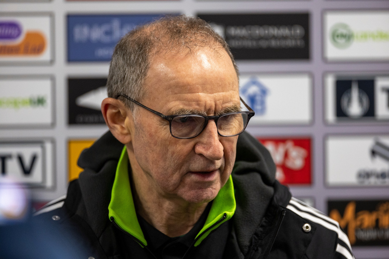 Celtic Manager Martin O'Neill as post-match media conference