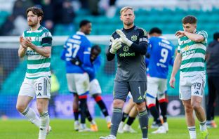 Anthony Ralston, Kasper Schmeichel and James Forrest