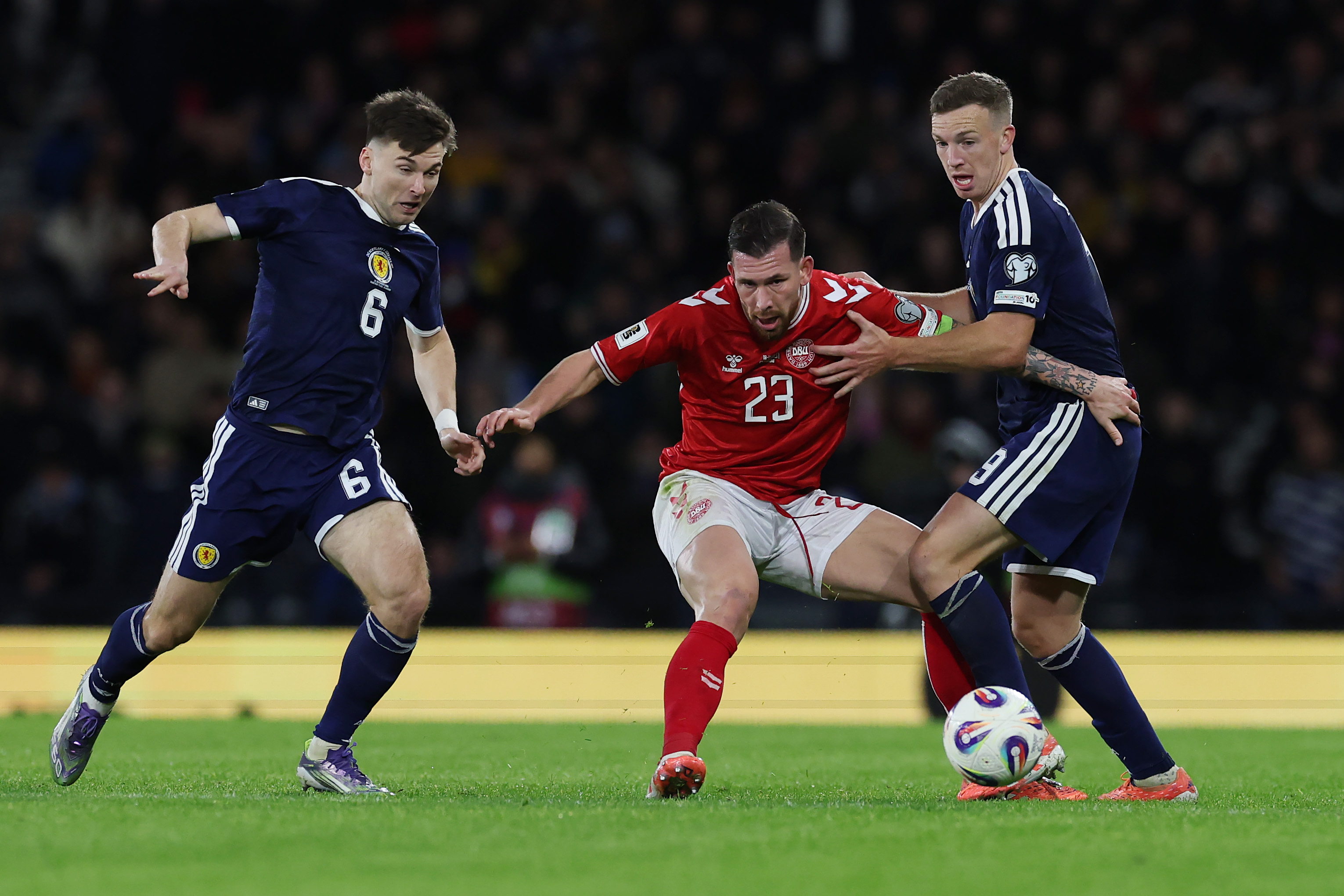 Kieran Tierney and Lewis Ferguson of Scotland 
