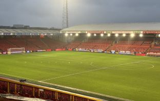 The Pittodrie pitch this afternoon.