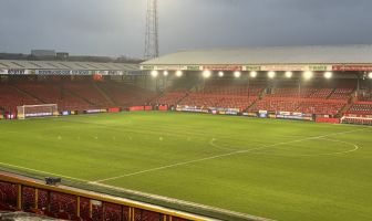 The Pittodrie pitch this afternoon.