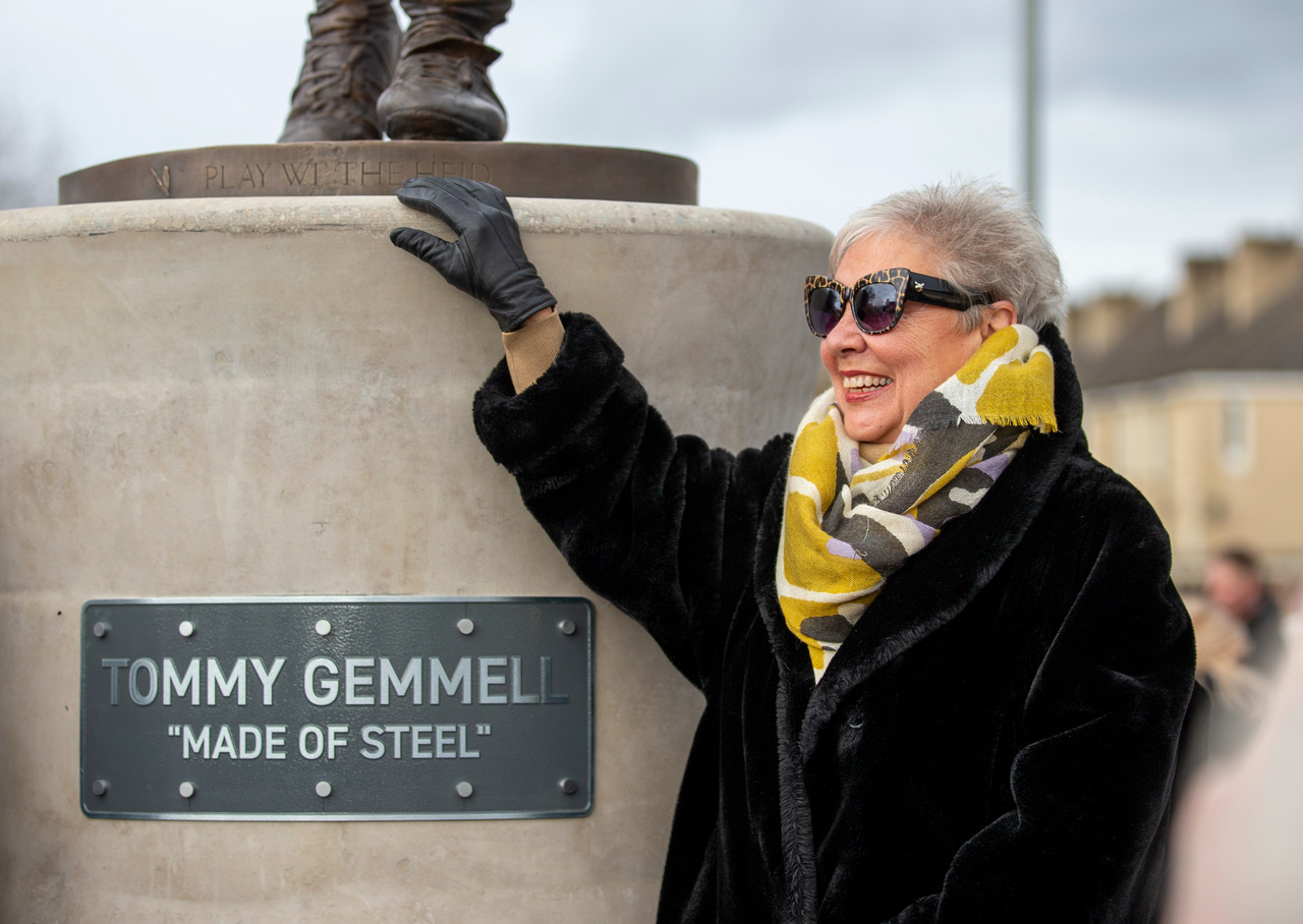 Tommy Gemmell statue unveiling at the Lisbon Lion's hometown of Craigneuk.