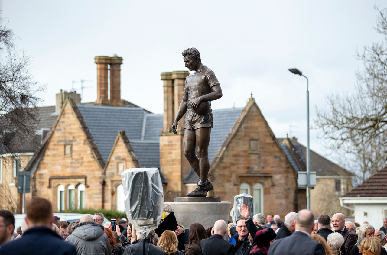 Tommy Gemmell statue unveiling at the Lisbon Lion's hometown of Craigneuk.