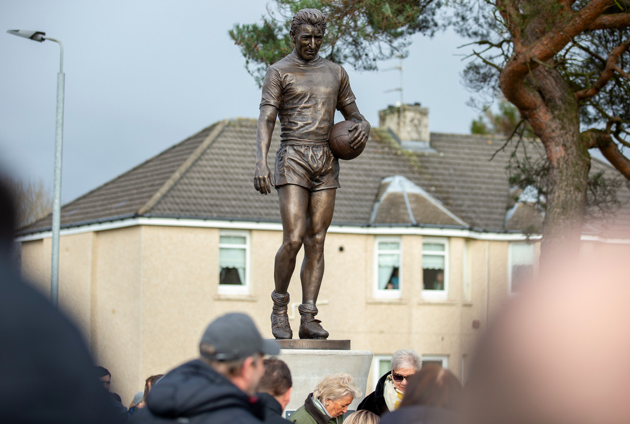 Tommy Gemmell statue unveiling at the Lisbon Lion's hometown of Craigneuk.