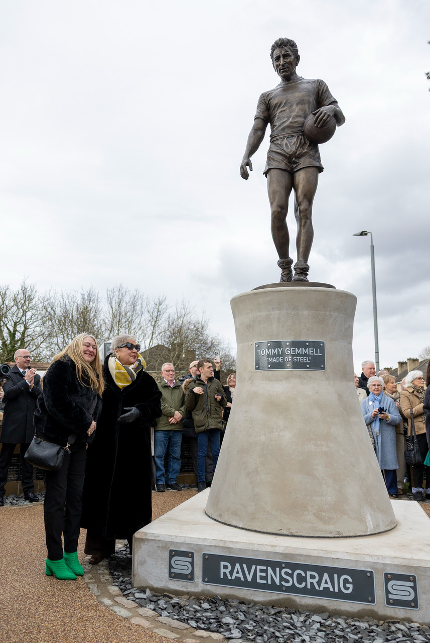 Tommy Gemmell statue unveiling at the Lisbon Lion's hometown of Craigneuk.