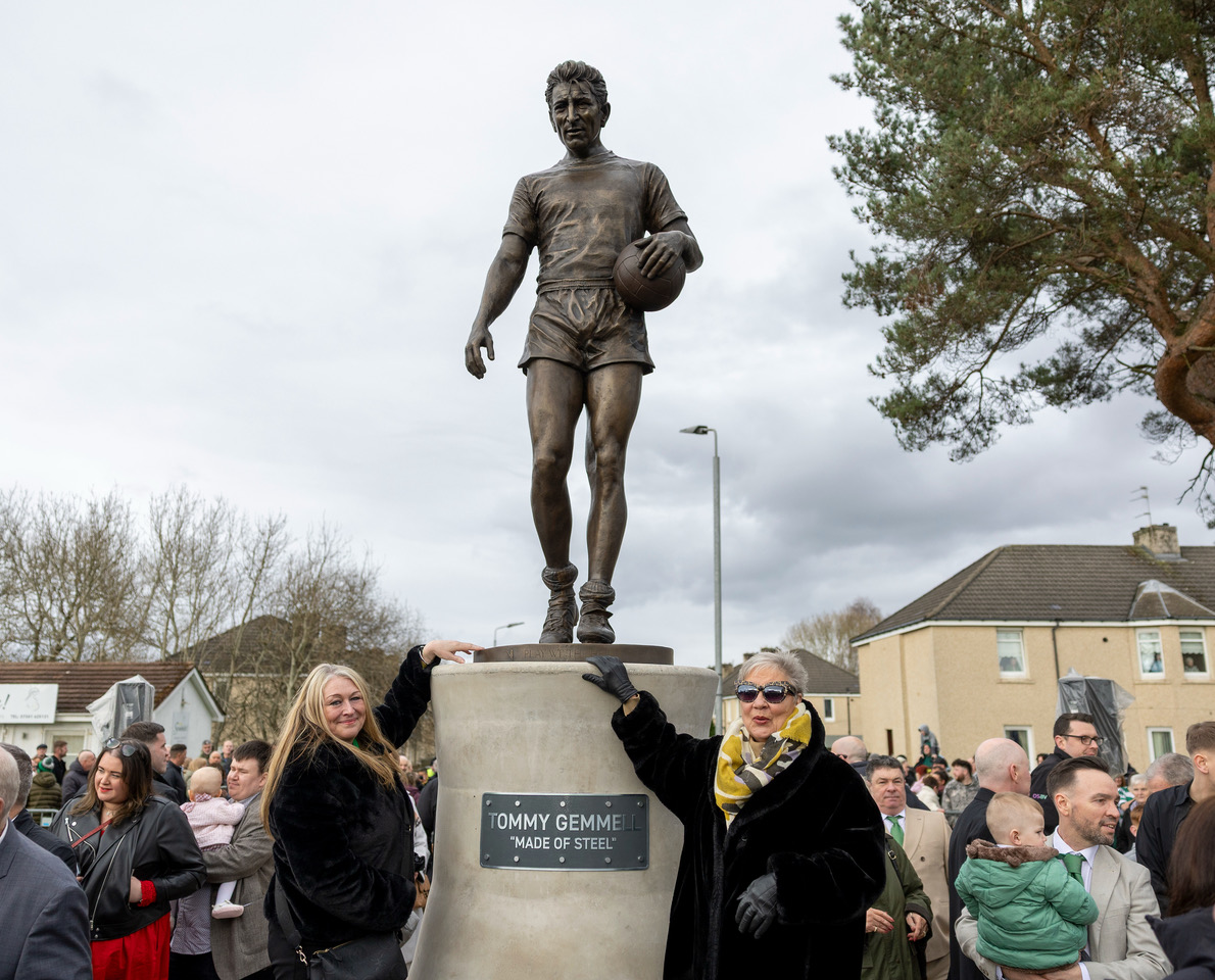 Tommy Gemmell statue unveiling at the Lisbon Lion's hometown of Craigneuk.