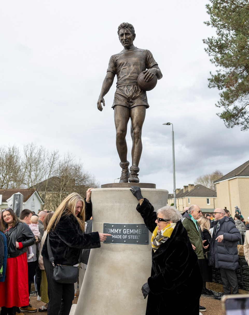 Tommy Gemmell statue unveiling at the Lisbon Lion's hometown of Craigneuk.