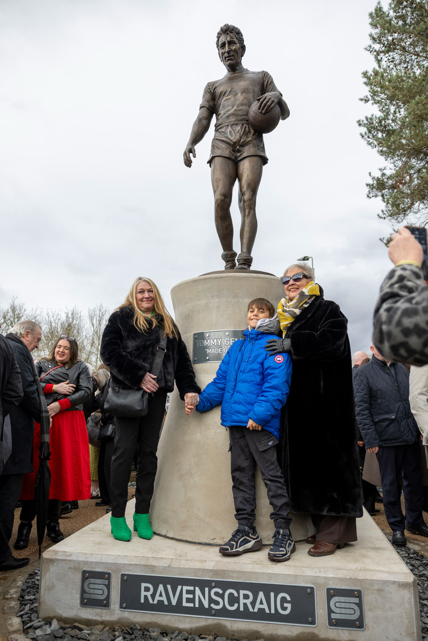 Tommy Gemmell statue unveiling at the Lisbon Lion's hometown of Craigneuk.