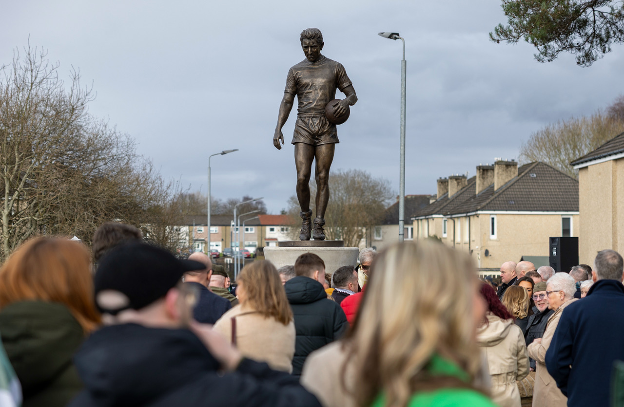 Tommy Gemmell statue unveiling at the Lisbon Lion's hometown of Craigneuk.