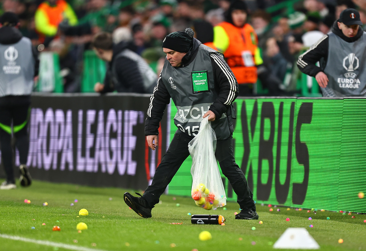 Fan protest at Celtic v VFB Stuttgart