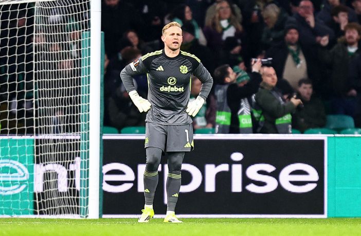 Kasper Schmeichel of Celtic looks dejected