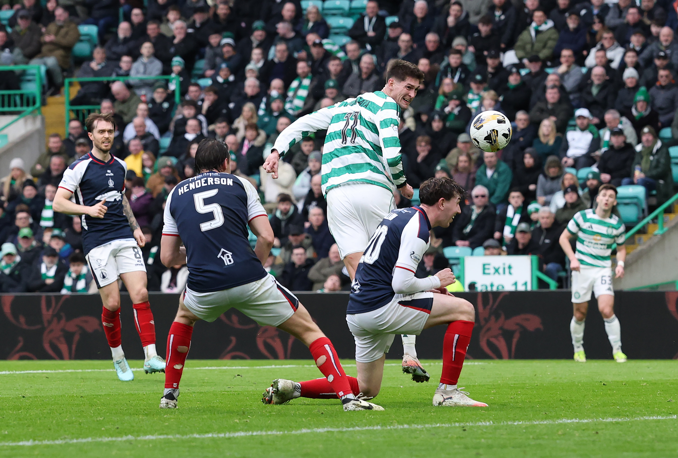 Tomas Cvancara of Celtic scores