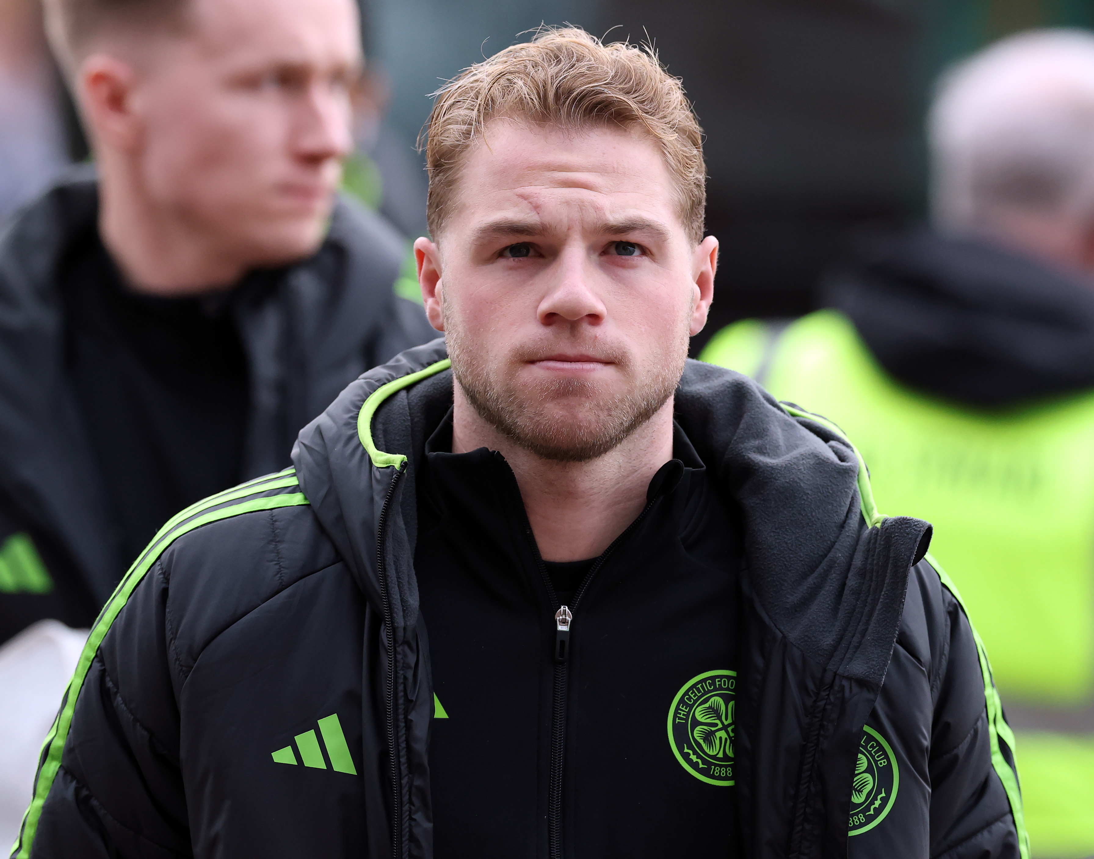 Stephen Welsh of Celtic arrives