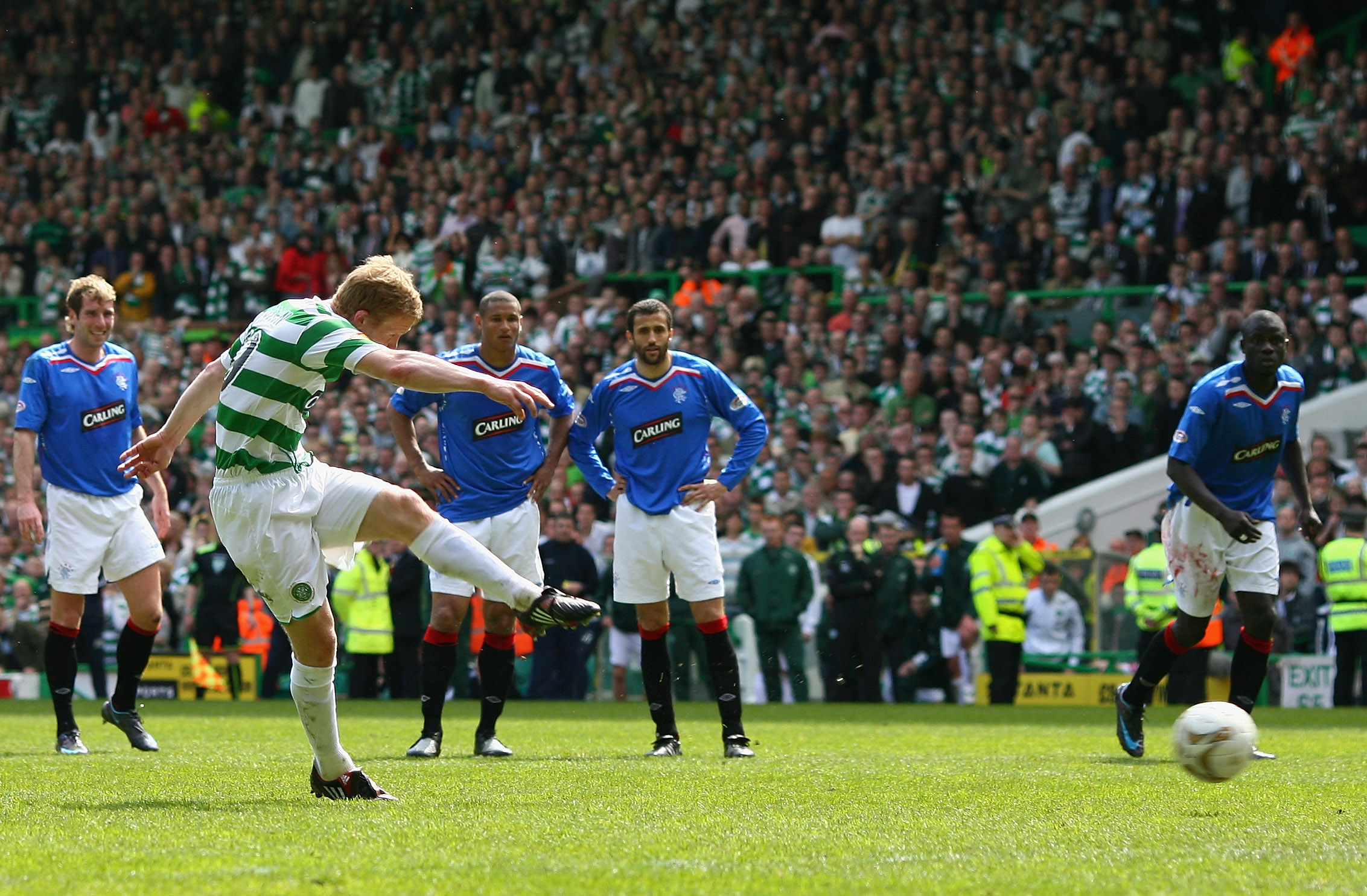 Barry Robson of Celtic scores the winning goal