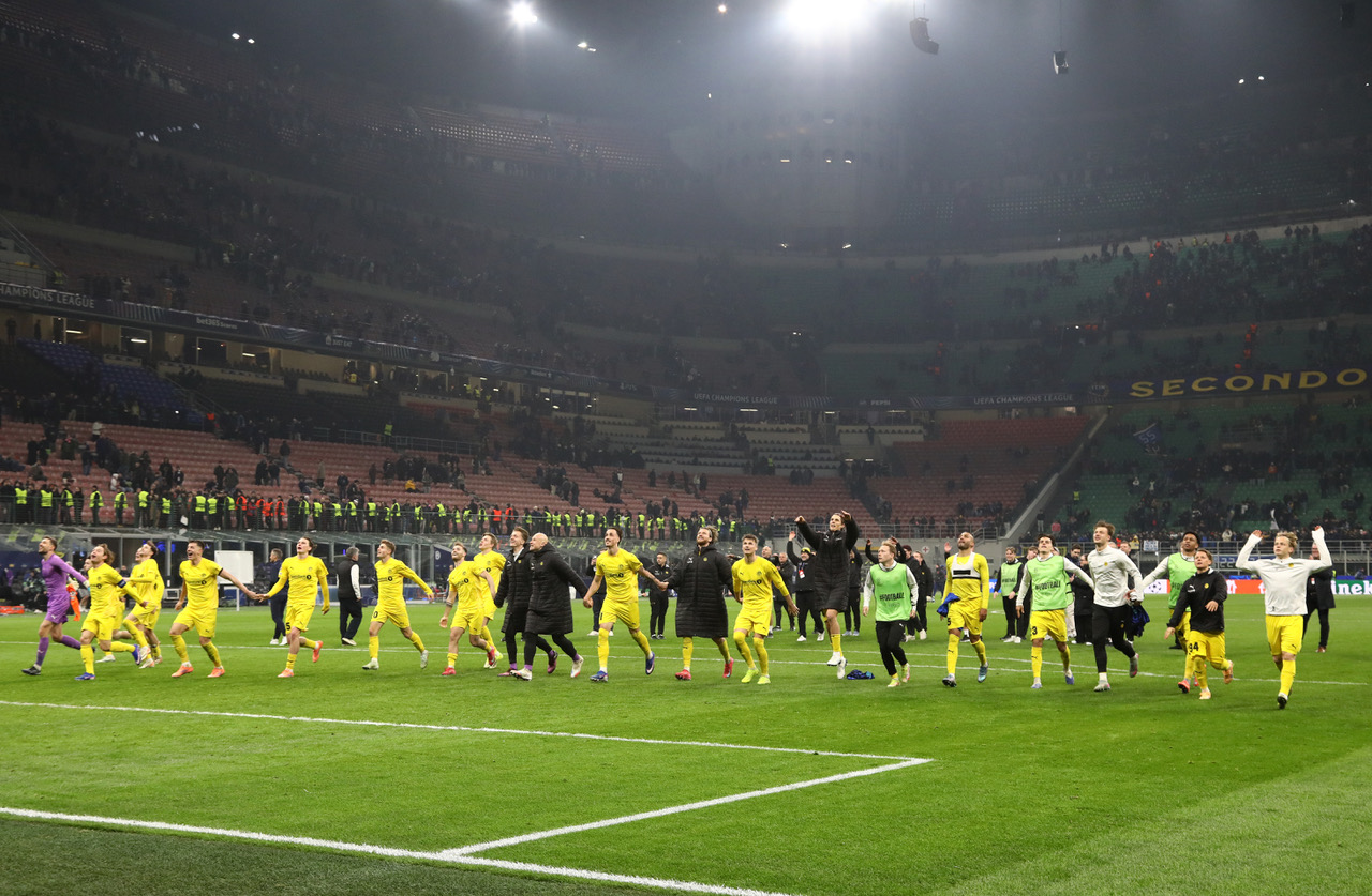Bodo/Glimt players celebrate
