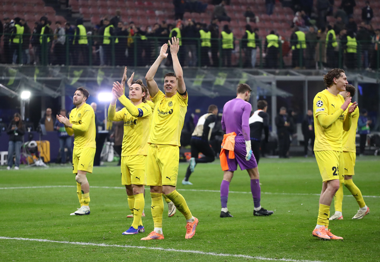 Bodo/Glimt players celebrate 