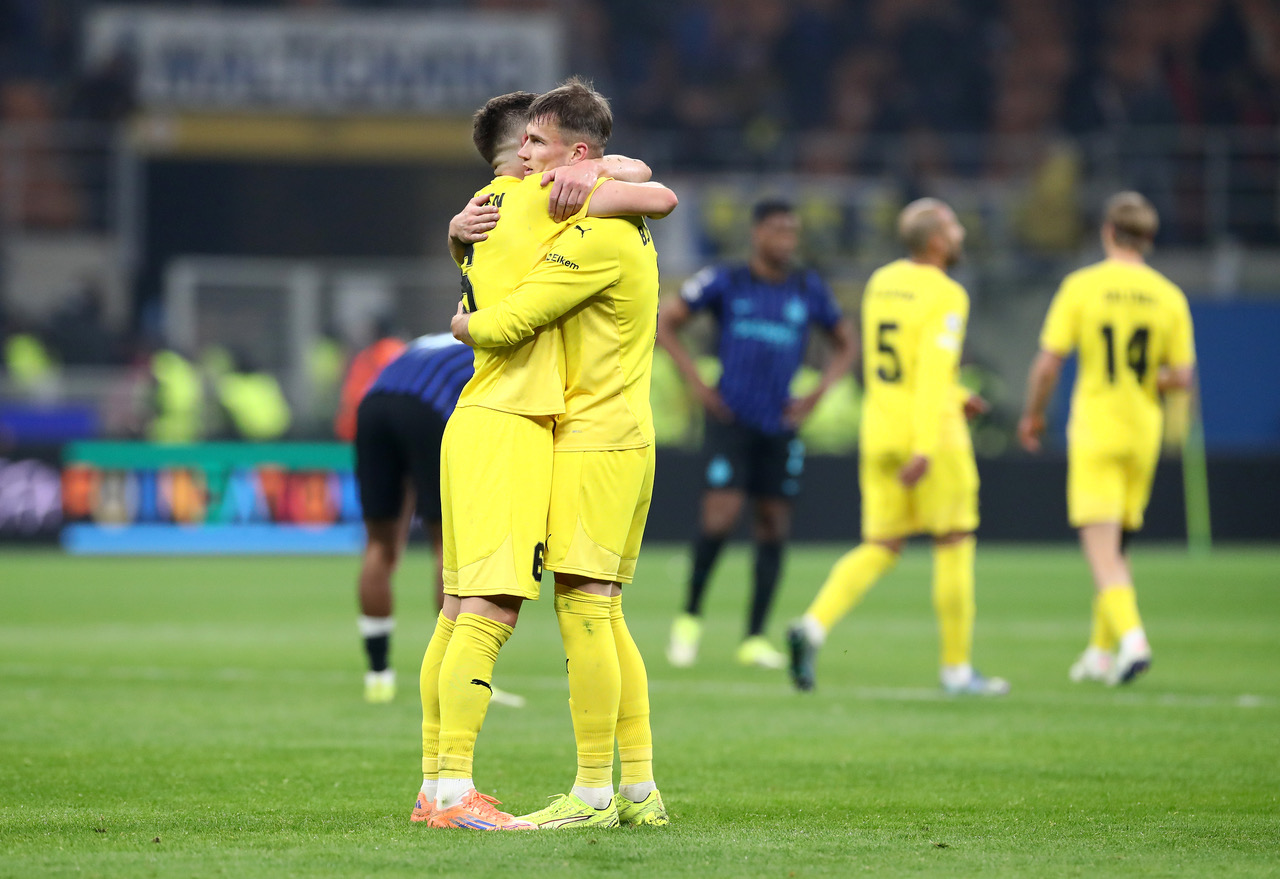 Jostein Gundersen and Odin Bjortuft of Bodo/Glimt celebrate 