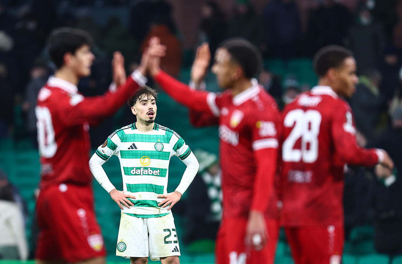 Sebastian Tounekti of Celtic looks dejected