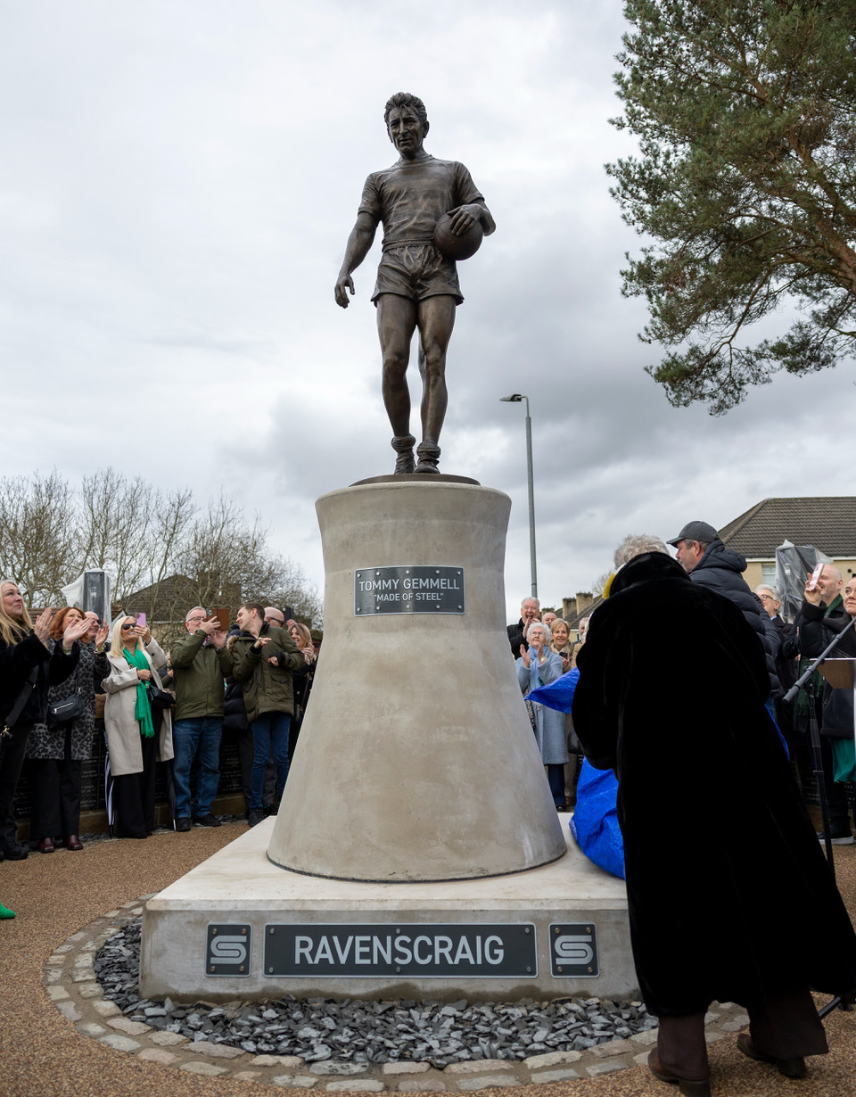 Tommy Gemmell statue unveiling at the Lisbon Lion's hometown of Craigneuk.