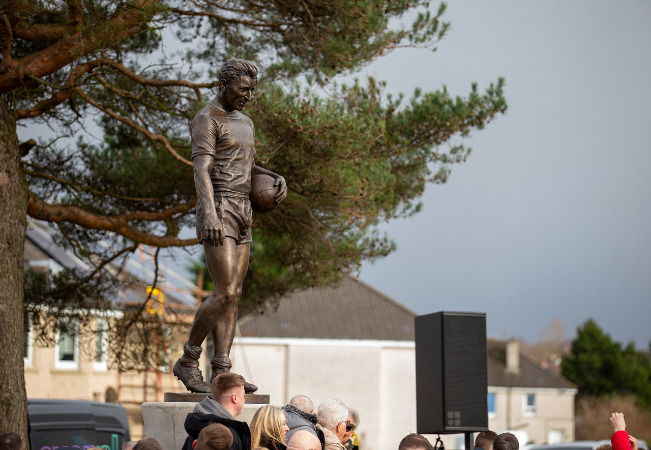 Tommy Gemmell statue unveiling at the Lisbon Lion's hometown of Craigneuk.