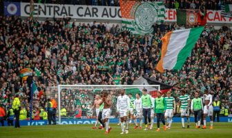 Celtic fans in the Free Broomloan on Beautiful Sunday, 11 March 2018