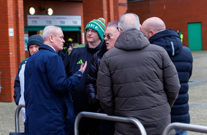 Celtic Finance Director Chris McKay speaks to fans